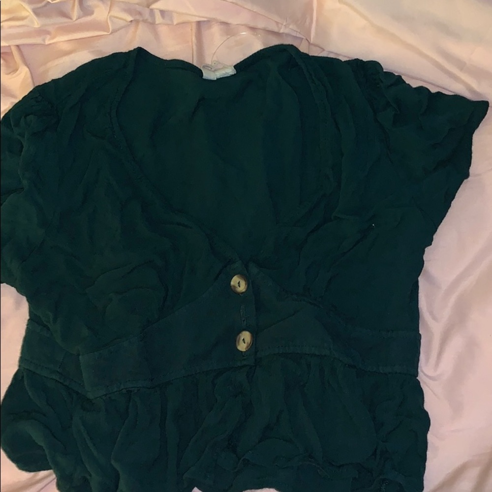 Green crop top